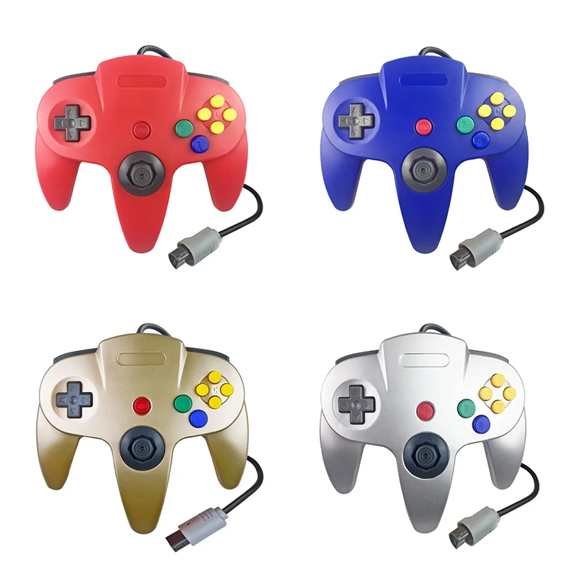 Wired Colorful N64 Gamepad For Nintendo N64 With Console Plug Classic Gold Silver Joystick For Nintendo 64 Manette