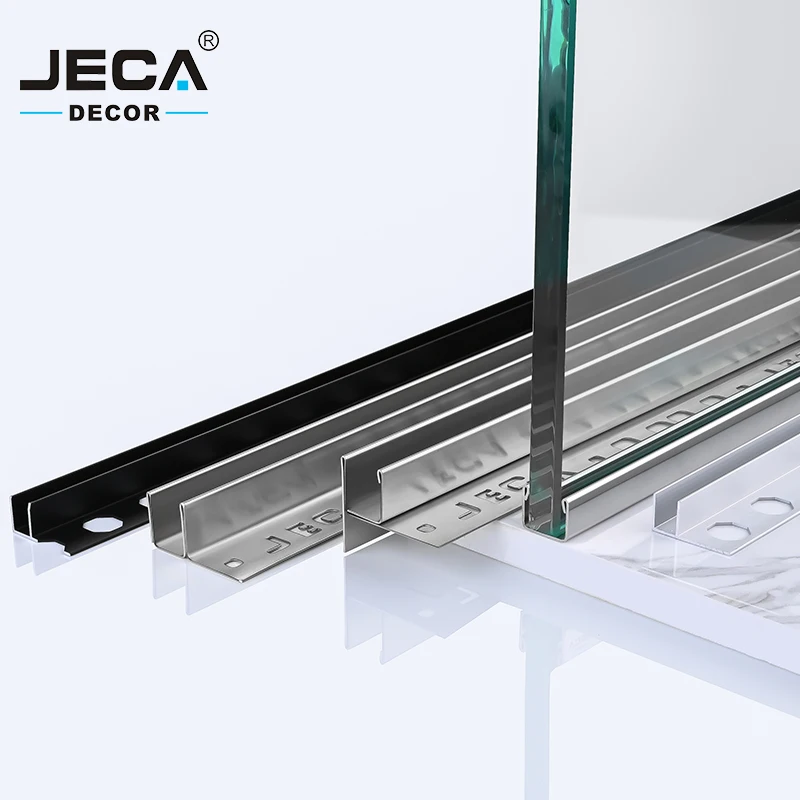 Foshan Supplier JECA Glass Railing Profile Glass Clamp Railing For Decoration 304/316 Stainless Steel Tile Trim