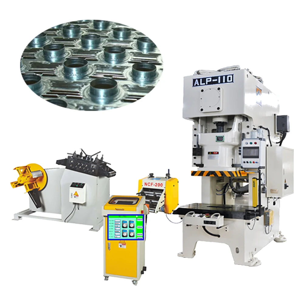 ALP 60T single crank power press metal eyelet making machine with feeder and mold whole line