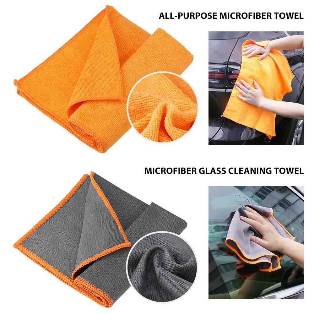 Soft Microfiber Cloth Towels Wash Mitt Sponge Detailing Auto Clean Tools Supply Set Car Cleaning Tools Box