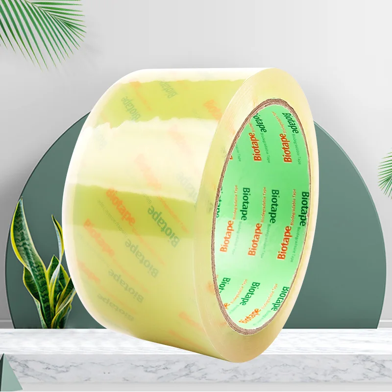 Без пластиковой биоленты целлофан экологически чистые не перерабатываемая пластиковая упаковочная клейкая лента на растительной основе