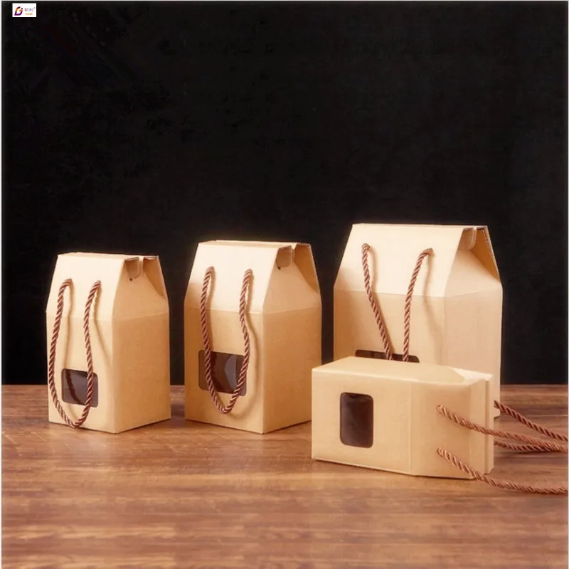 Custom buy food lightweight foldable paper boxes brown kraft paper box yiwu