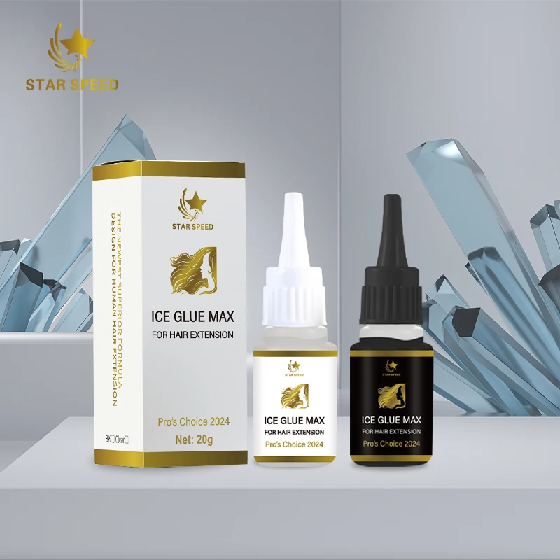Human Hair Extension Ice Glue Max Type 20G Black Clear Hair Extension Gel Salon USE
