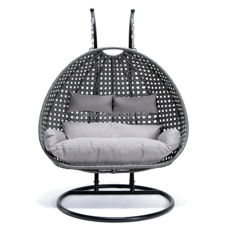 Luxury Outdoor High Quality Waterproof Single Seat Rattan Patio Swing Hanging Egg Chair
