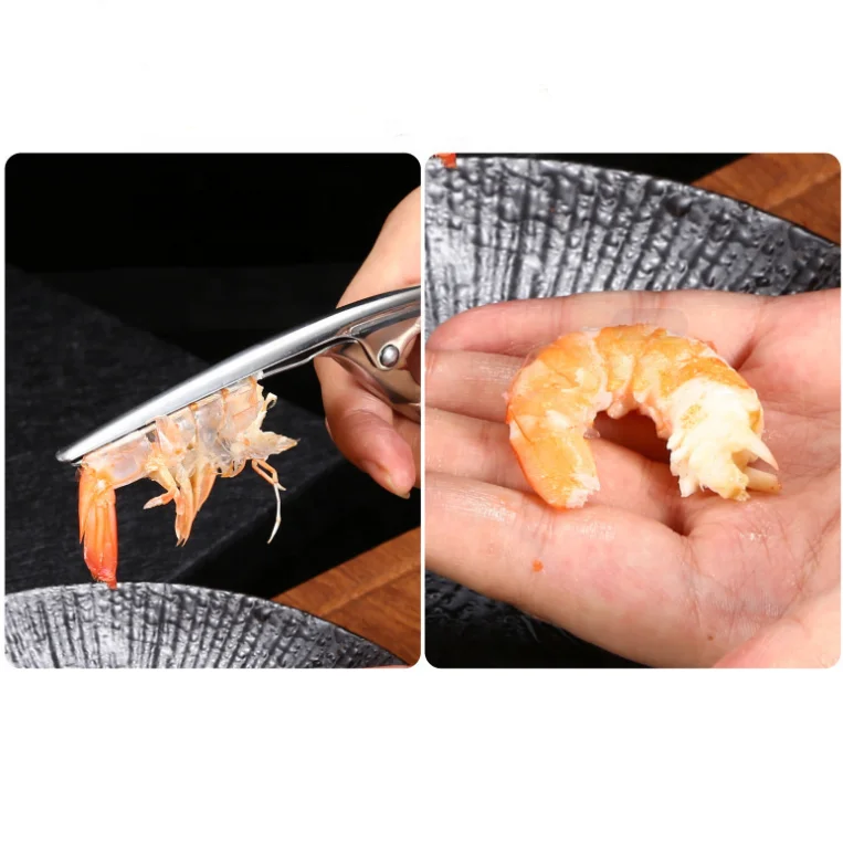 Hot Sale Seafood Tool Kitchen Shrimp Cleaner Shrimp Deveiners Stainless Steel Prawn Peeling Useful Shrimp Peeler