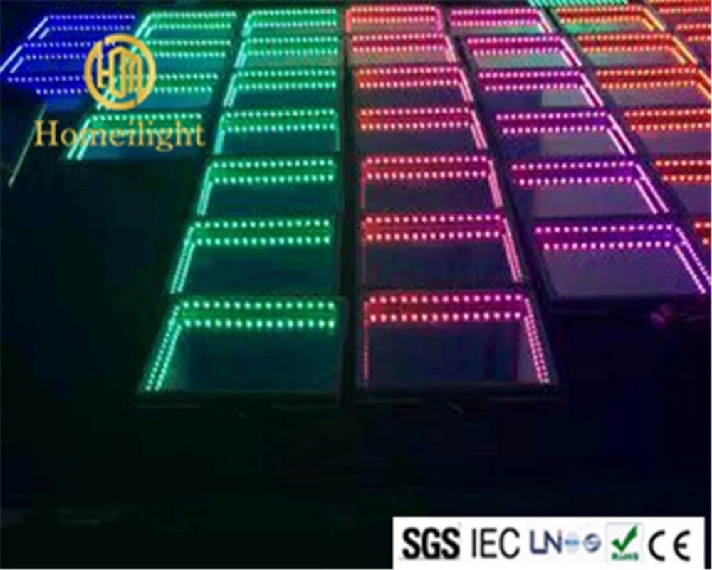  Новое поступление DMX512 Свадебный клуб 3D Оптические иллюзии светодиодный зеркальный танцпол панель для продажи сценическое Событие