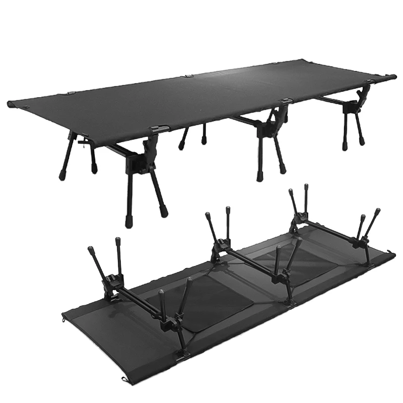Wholesale Adjustable Collapsible Polyester Folding Camp Bed Camping Beaching Traveling Cot Bed