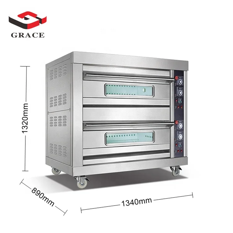  Grace коммерческая Отдельно Стоящая Газовая Печь Для Выпечки Пиццы с двумя ячейками и четырьмя