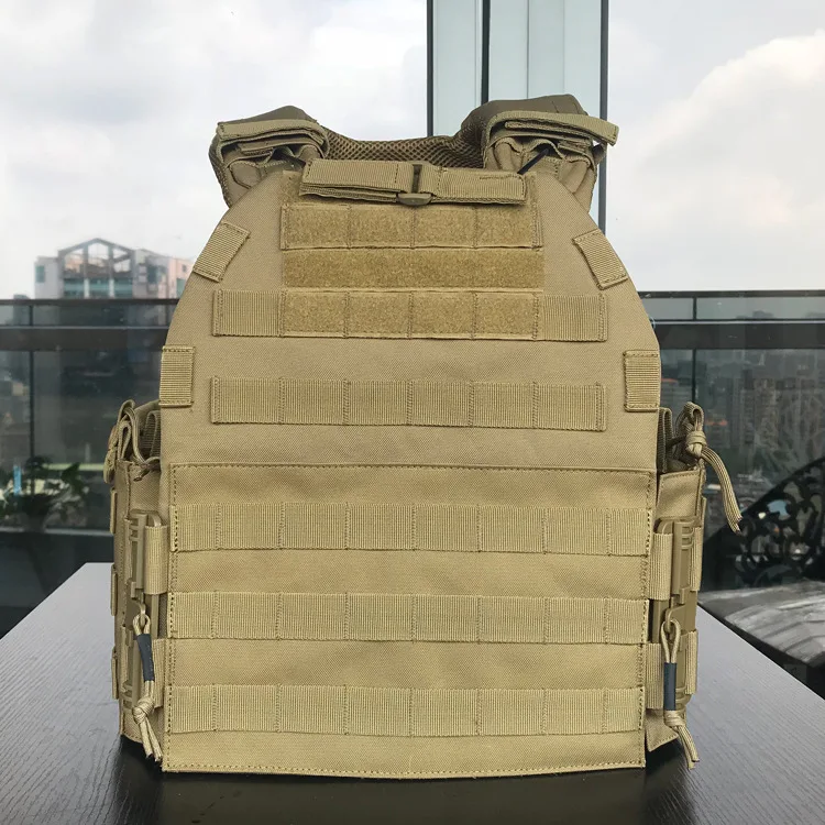 Breathable Black Tactical Vest China Supplier Khaki Protective Waistcoat Polyester Lining Shockproof Battle Vest