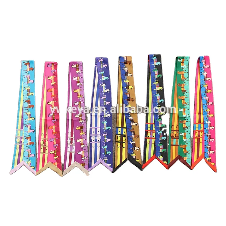 Новый дизайн модный женский шелковый шарф с принтом лошади для украшения сумки