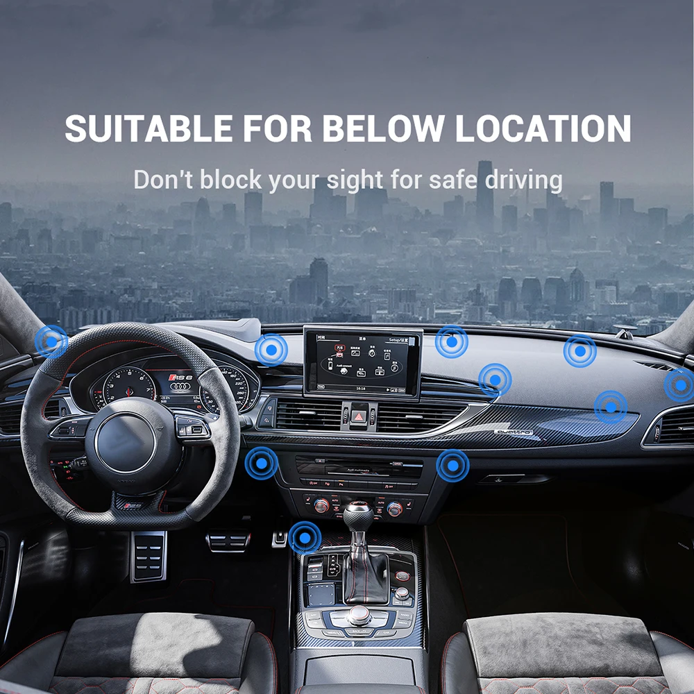 TOPK D21 Fashion Zinc Alloy Strong Magnetism Cell Phone Sticky Magnetic Car Phone Holder