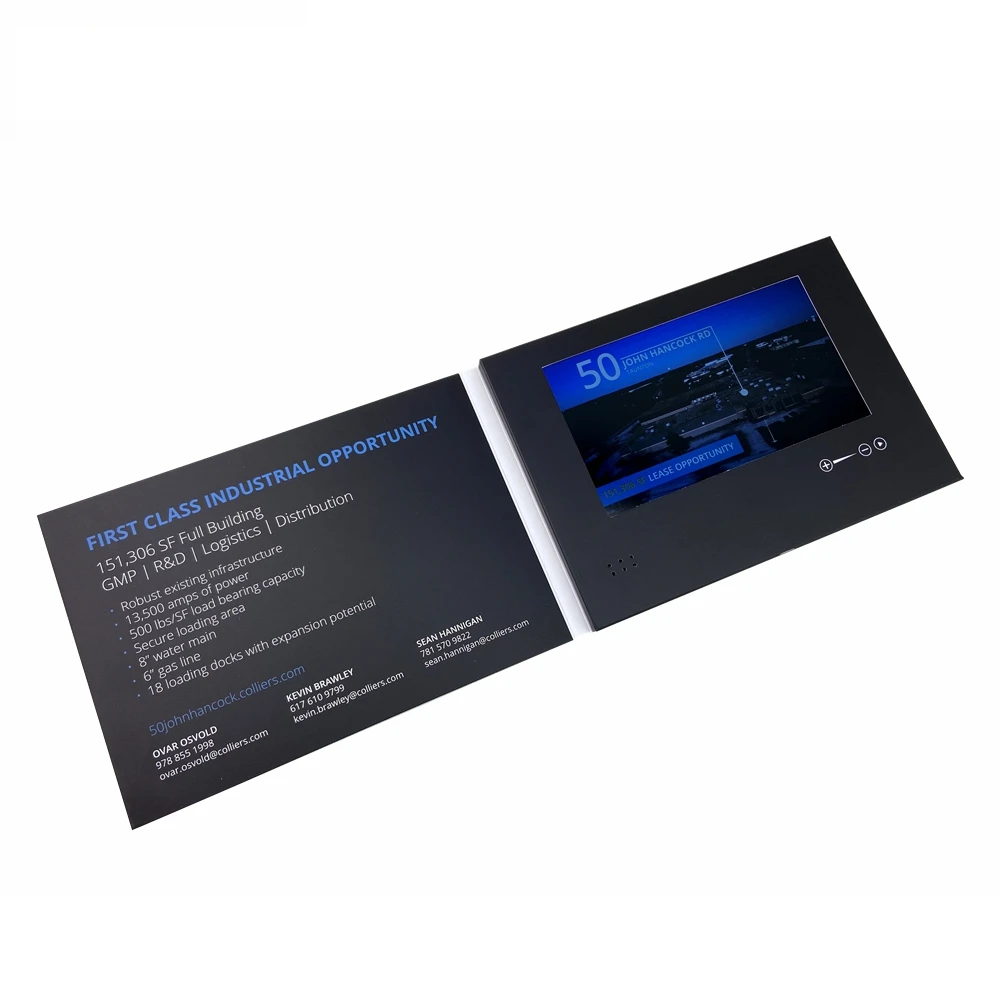 Custom-made Video Brochure 7 inch card portable video paper card display screen digital gift card pop up video book for business