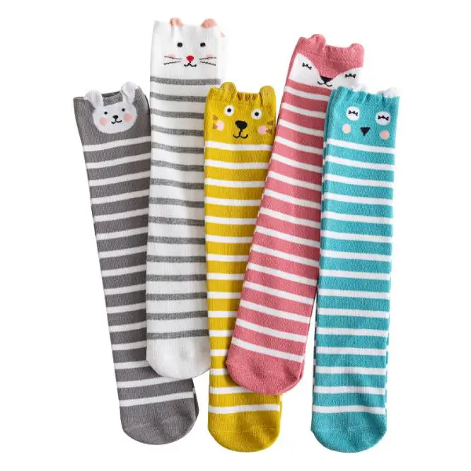 High Elastic Cartoon Animal Design High Tube Children Knee High Socks Girls Stockings