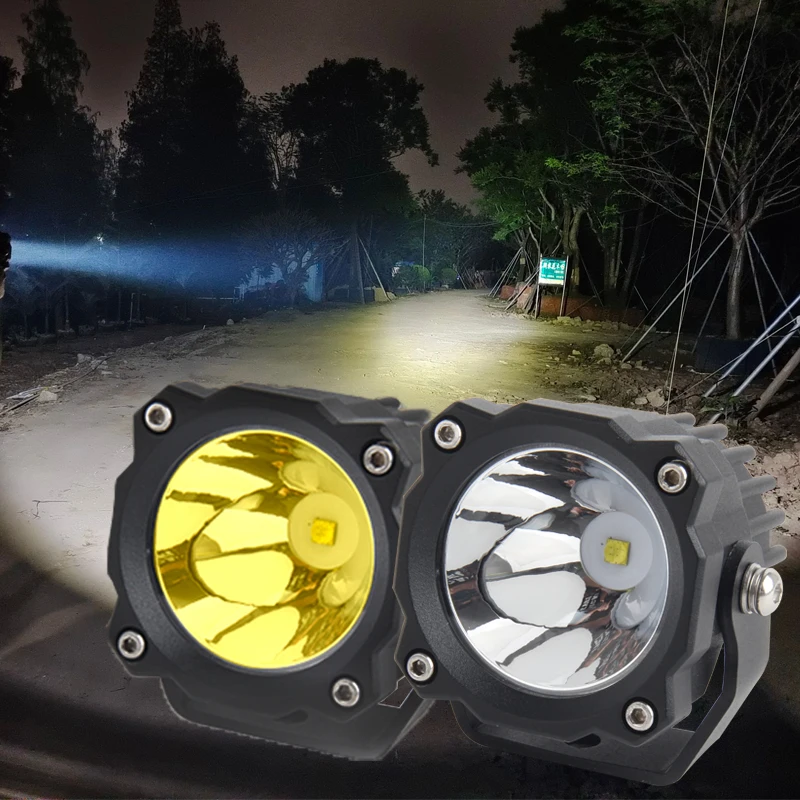 
2.7 inch 2.75inch 2021 New Unique Design Single beam LED fog driving 25W 0sram Amber White Light LED motorcycle light System 