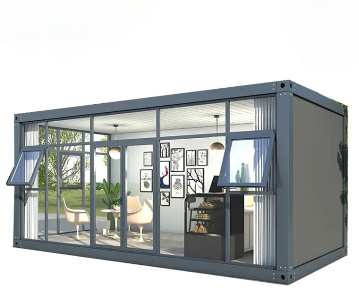 Simple and quick installation of steel structure prefabricated portable modular prefabricated micro office bedroom container hou