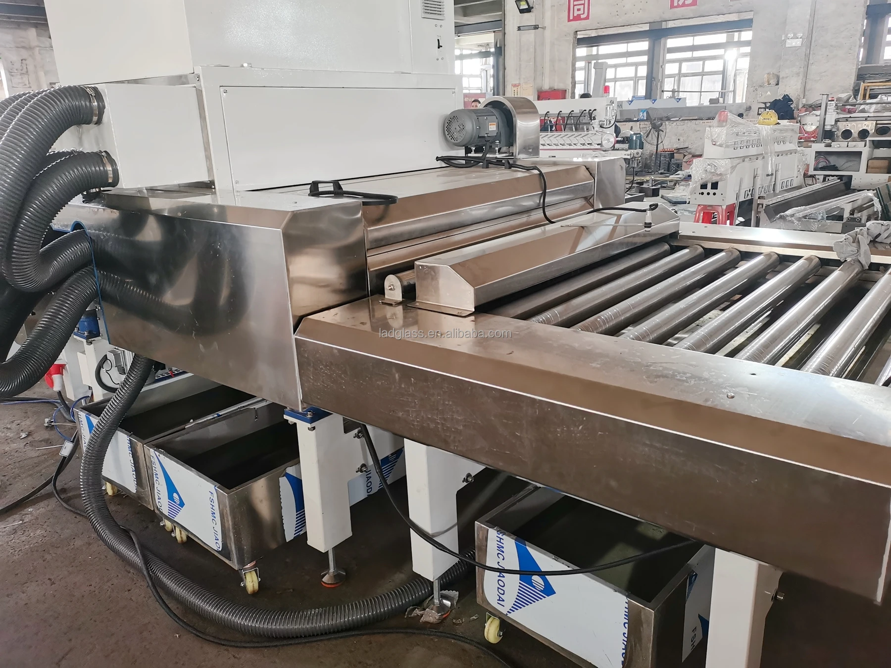 Horizontal Construction Equipment Glass Washing And Drying Machine with Air Knives for Tempered Glass