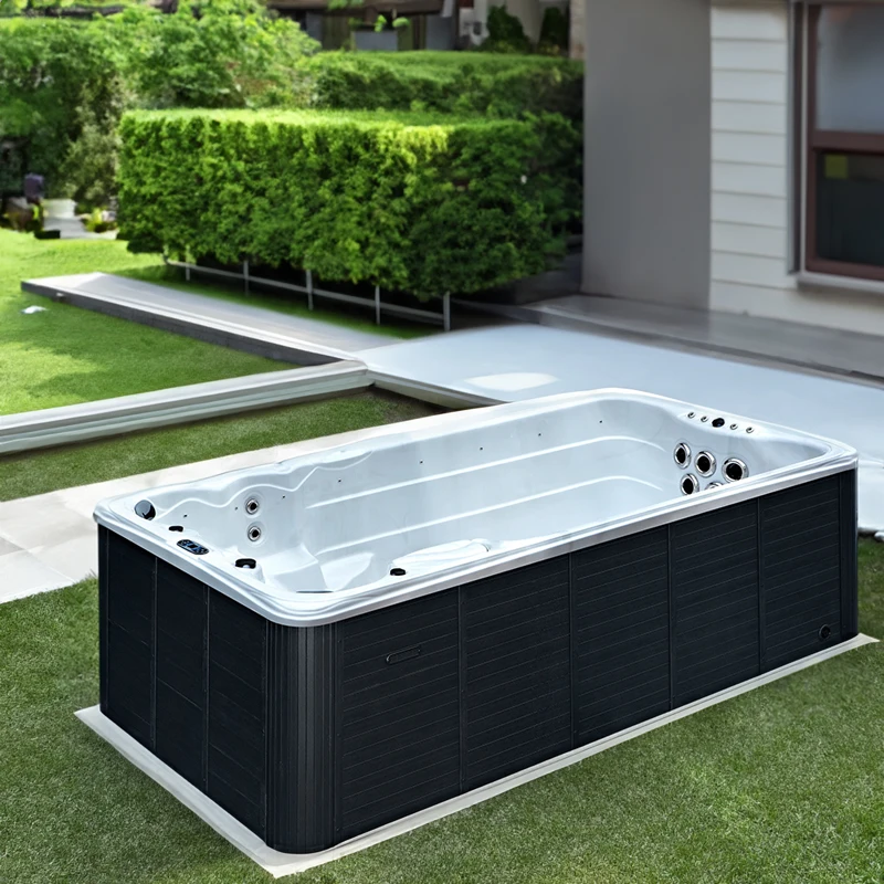 Sunrans high quality swim spa endless pools acrylic balboa swimming pool outdoor for family uesd