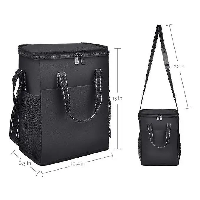 Custom Logo Oxford 6 Bottle Wine Insulated Cooler Bag Leakproof Thermal Travel Food Bag With Handles