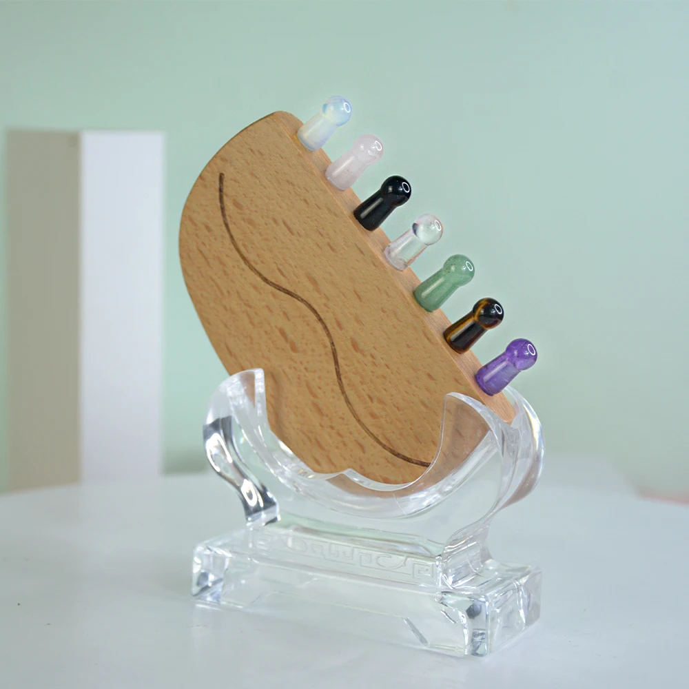 Wholesale Gemstone Massage Comb Shower Hair Brush Scalp Massage for Hair Growth Relieve Headache