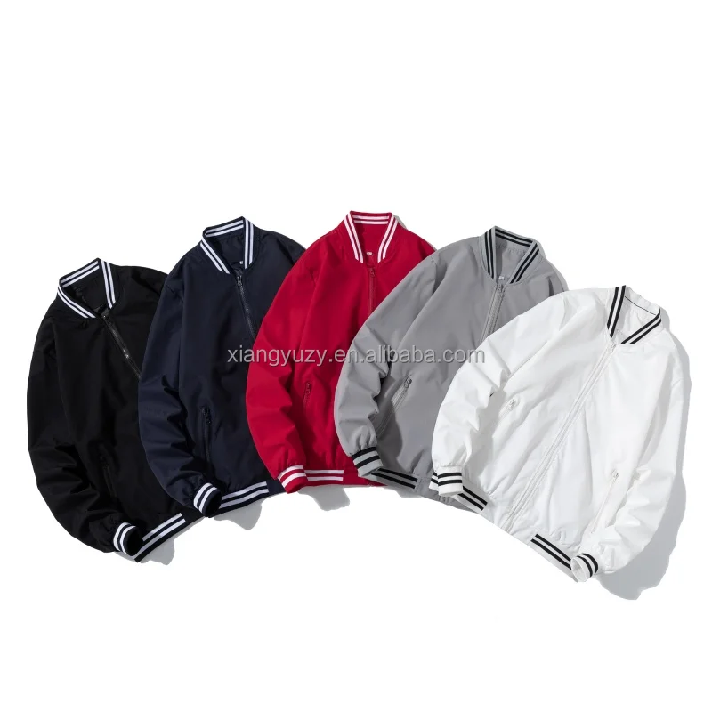 Unisex 100% Polyester Varsity Jacket Baseball Wind Jacket with Zipper  Waterproof Waterproof Baseball Jacket