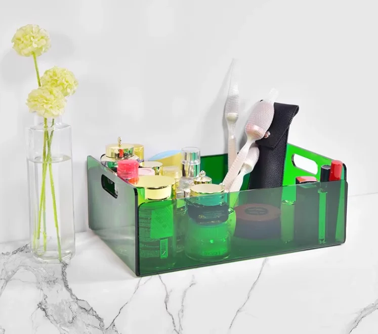Modern Transparent Acrylic Serving Tray Rectangle Clear Decor Tray for Household Display Racks