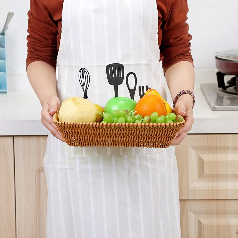 A2609 supermarket grocery basket inventory basket imitation rattan woven fruit bread grocery basket