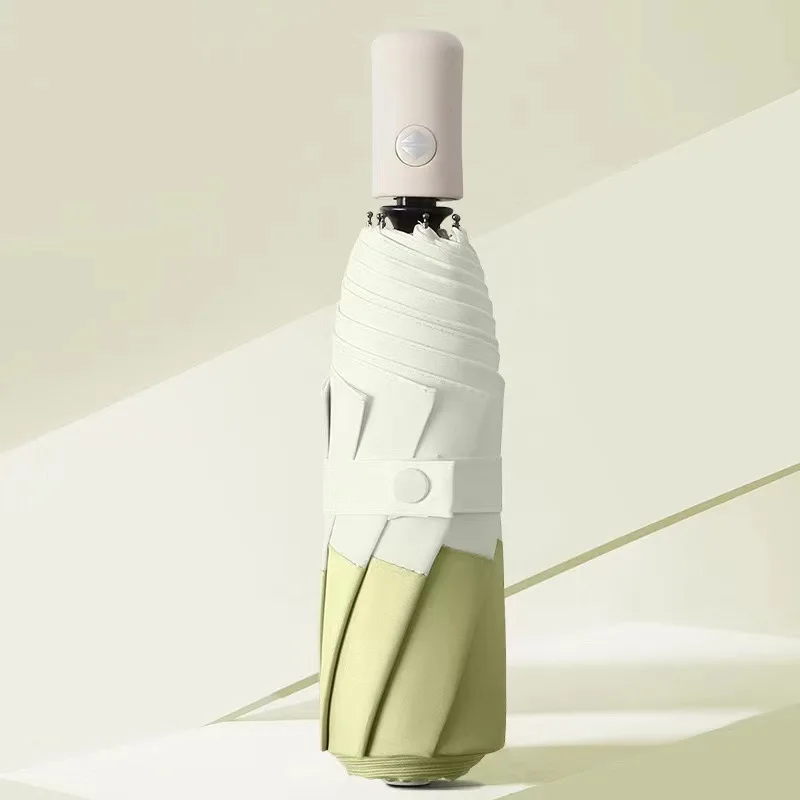 2024 New Small Fresh Fully Automatic 23 Inches 8K Umbrella Edge Connection Korean Original Design 3 Folding Umbrella