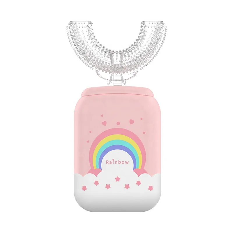 Новое поступление 2021 г., запатентованный дизайн, U-образная Милая Веселая детская электронная зубная щетка