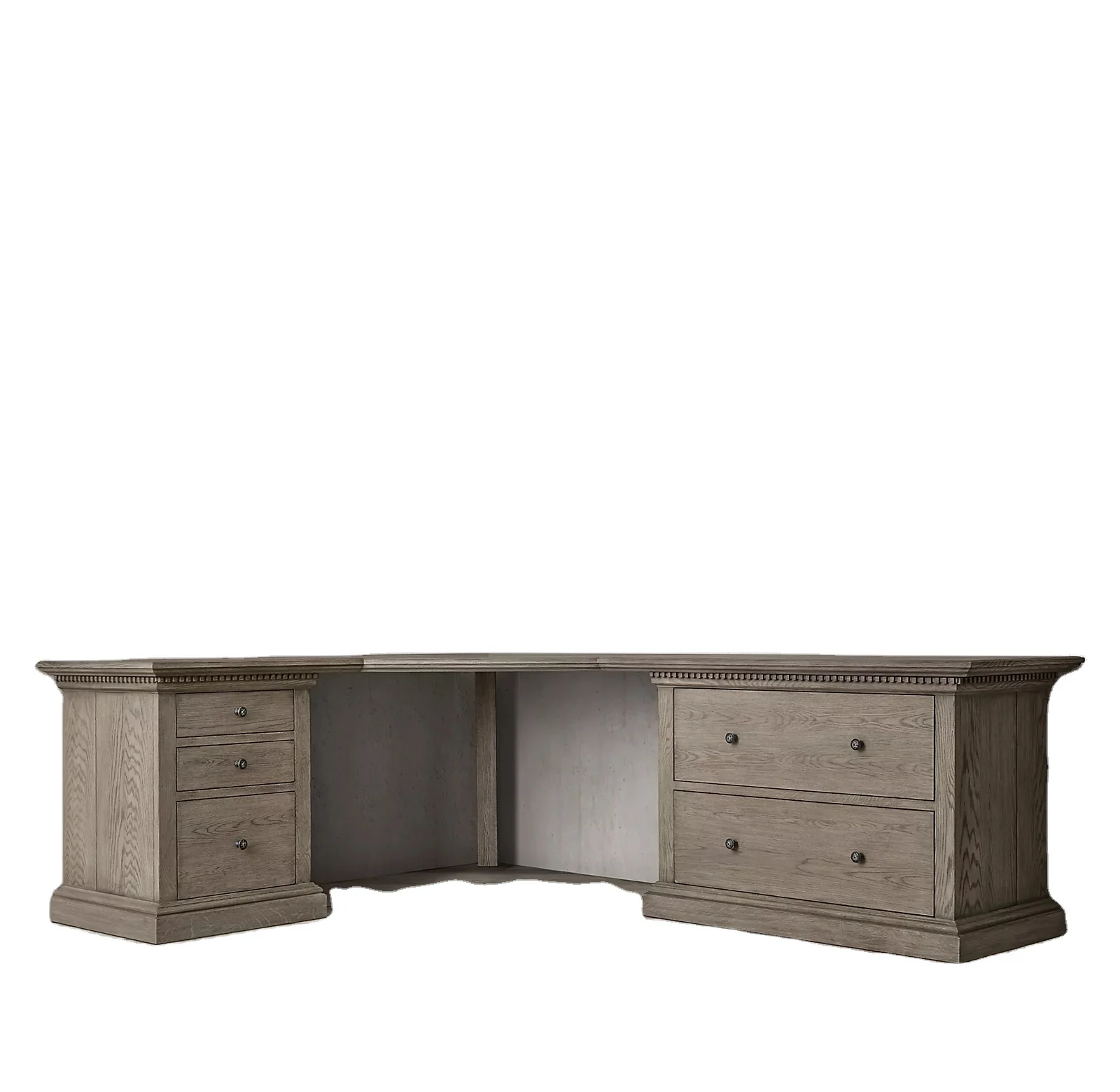 solid oak wood french italian kids corner desk