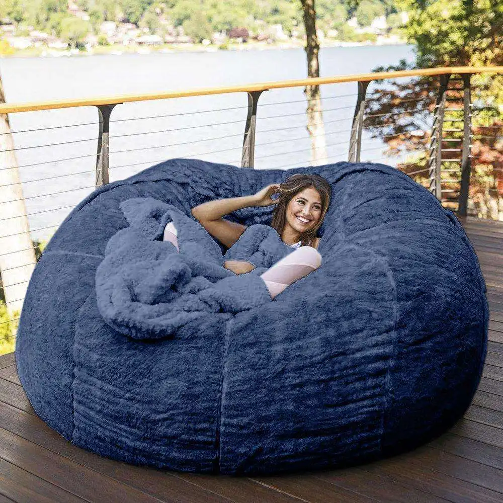 Beanbag Plush Toy Storage Soft Fluffy Bean Bag Cover Home Sofa chair Cover No Filler Bean Bag Lazy Sofa Bed Cover For Bedroom