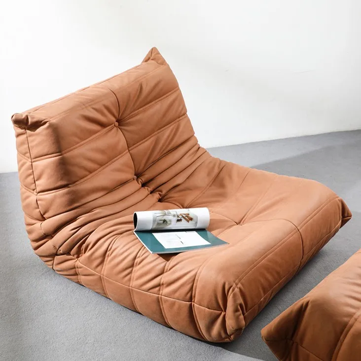 Modern Fabric Tatami Lounger Togo Design Caterpillar Lazy Sofa