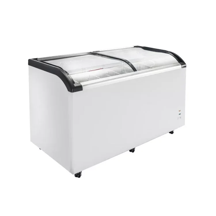 Supermarket Auto Defrost Top Open Glass Door Combine Display Showcase Chest Deep Island Freezer