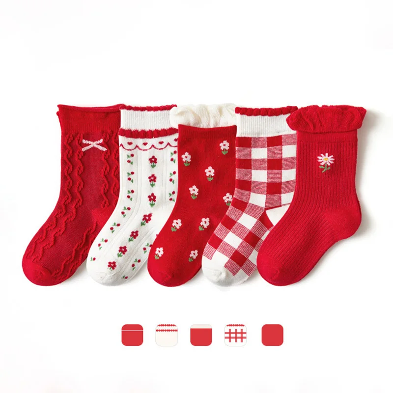 Новорожденные рождественские вязаные детские носки набор новорожденных маленьких девочек носки с оборками