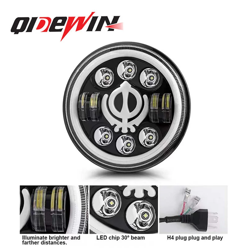 QIDEWIN 80W new product Hi Lo Beam Headlamp 7inch led light Turn Signal Fit Lada Niva 4X4 Offroad Car Accessories 12V 24V DC