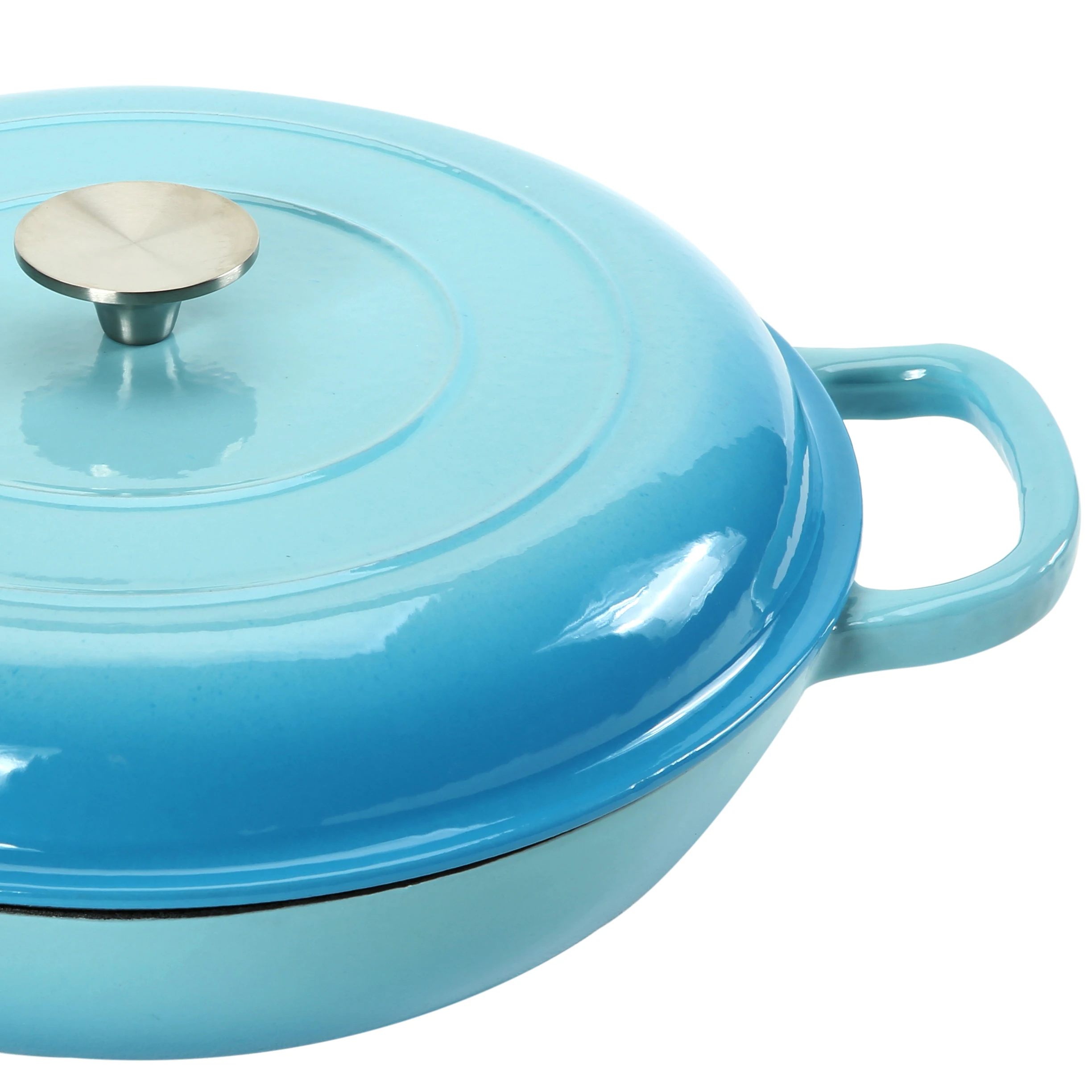 3.8 Quart Cast Iron Casserole Pot, Casserole Porcelain Enameled Cast Iron Dutch Oven Pot for Family Gift