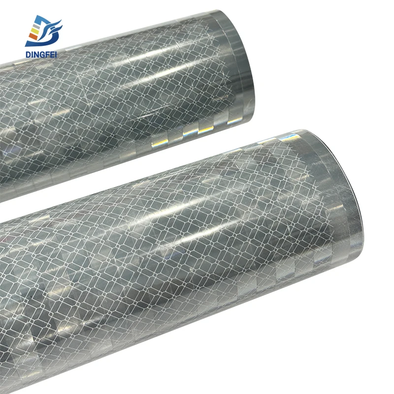 ASTM D4956 Type 6 EN12899 Class RA2 PC PMMA Custom Pattern White Diamond Grade Reflective Sheeting with Aluminum Backing