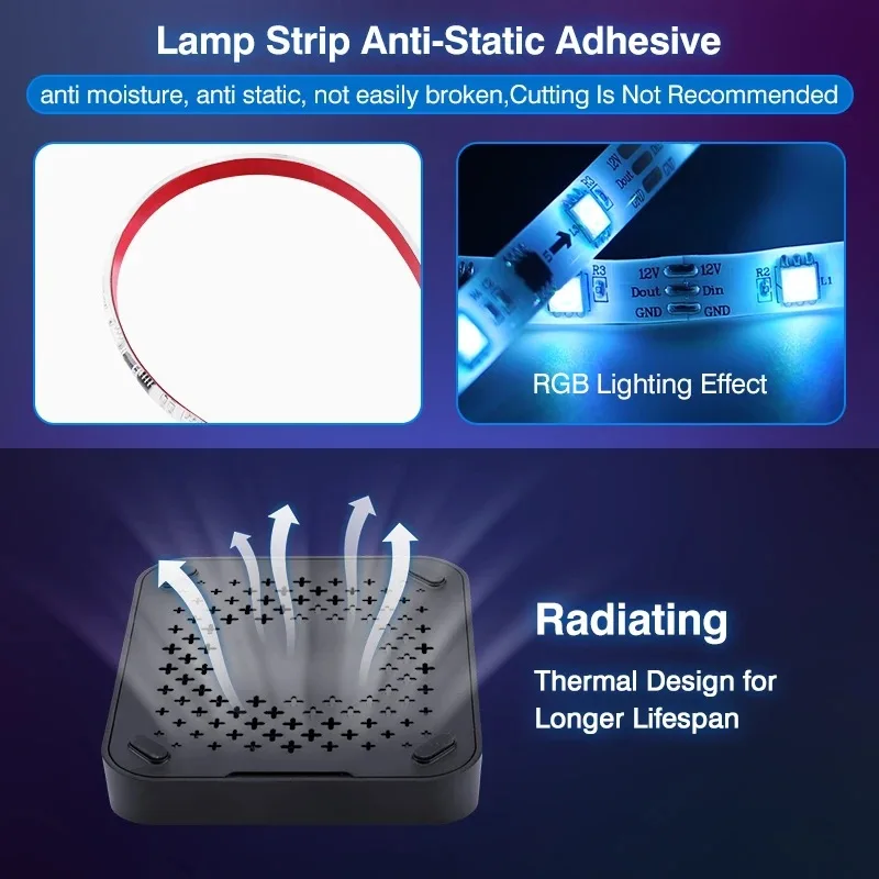 Bluetooth APP TV Backdrop Decoration Lights RGB LED Strip Colourful Ambient Lights