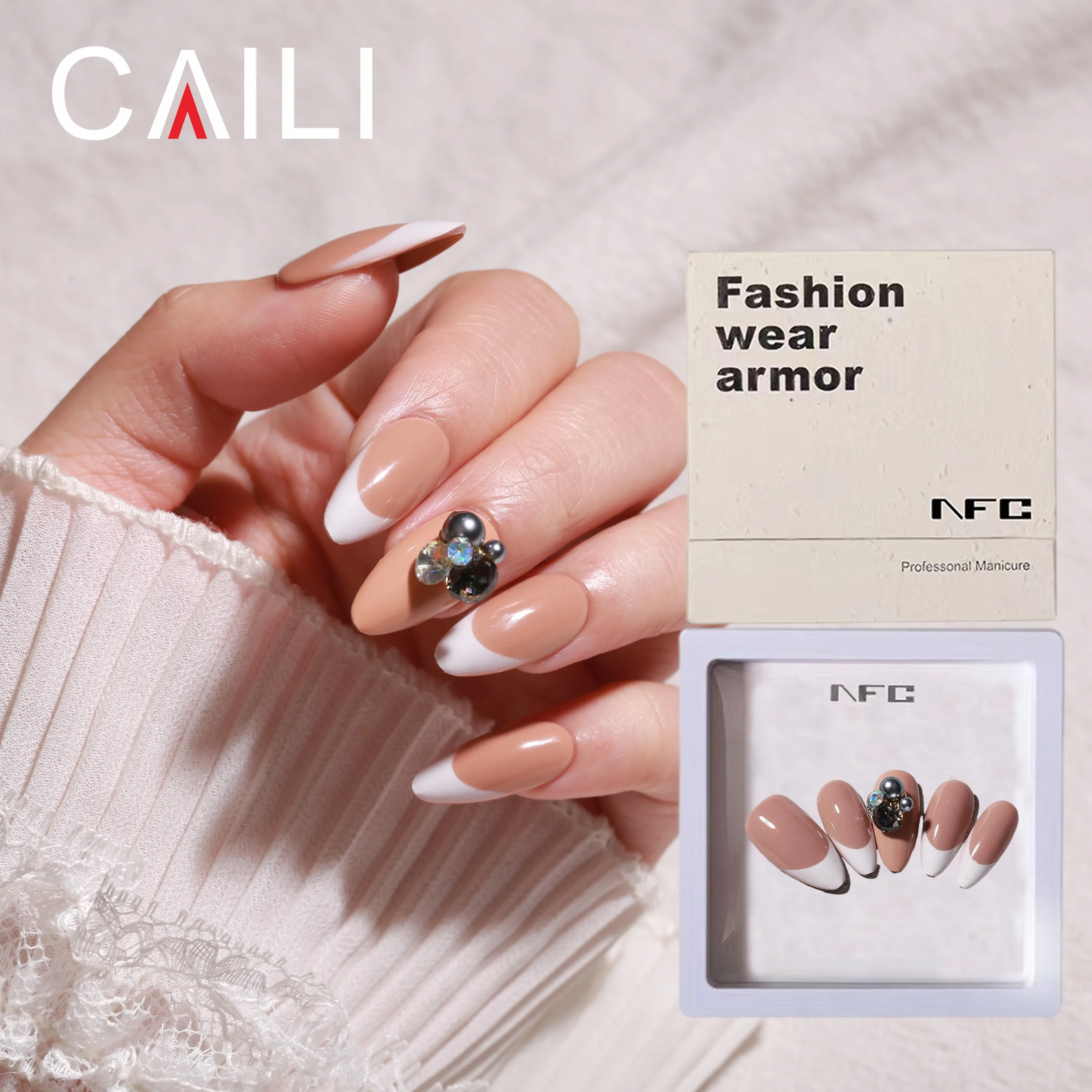Hot Sale Colorful Round Design Press Full Cover Artificial Nail Tips Unas For Girls