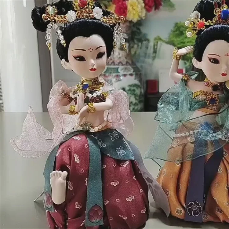 Шелковые люди Dunhuang летающее небо кукла в древнем стиле домашнее мягкое украшение Гостиная изысканная ручная работа полимерные фигурки украшения