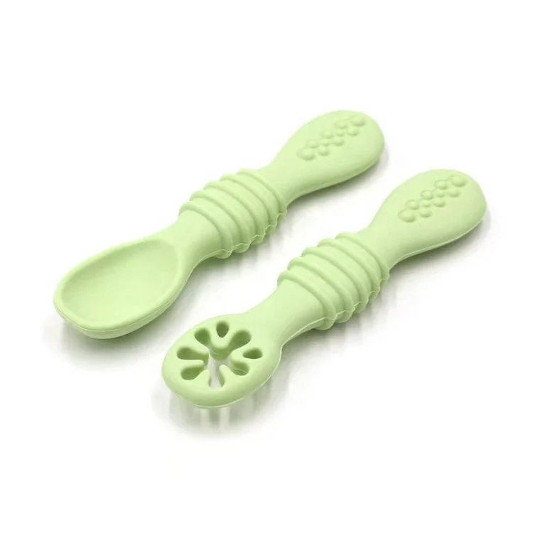 Silicone Baby Spoon Set Kids Led Weaning Silicone Feeding Utensils Baby Pre Spoon Chew Spoons for Babies and Toddlers
