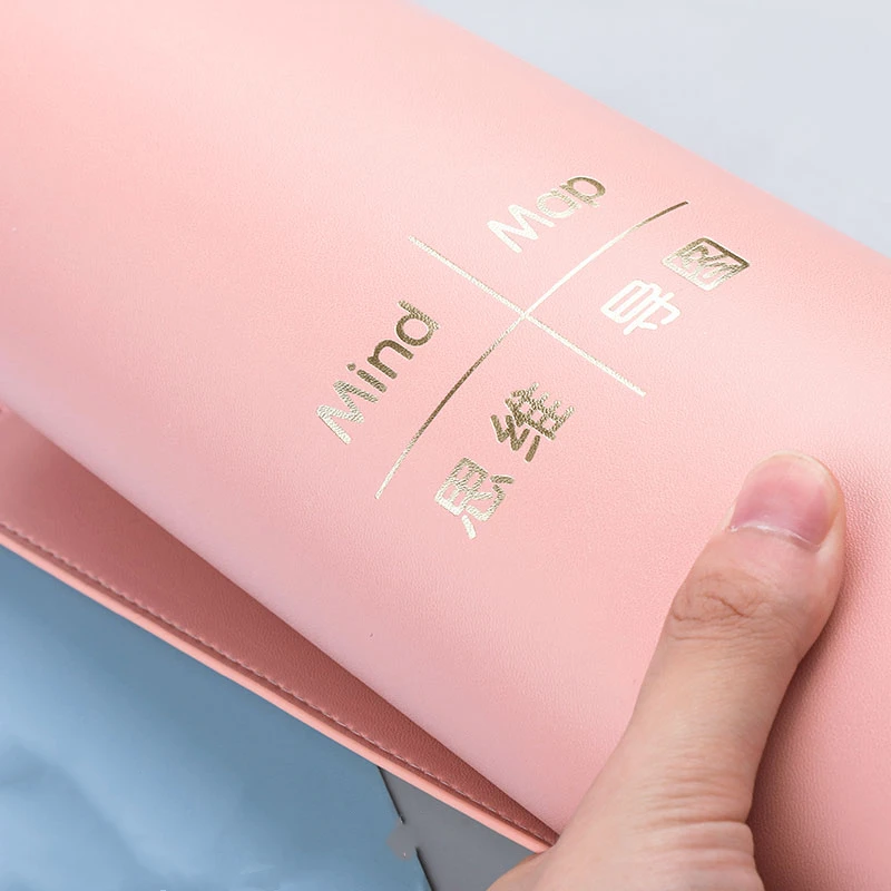 Custom Daily Planners A4 Leather Mind Map Loose-leaf Notebook with Six Rings