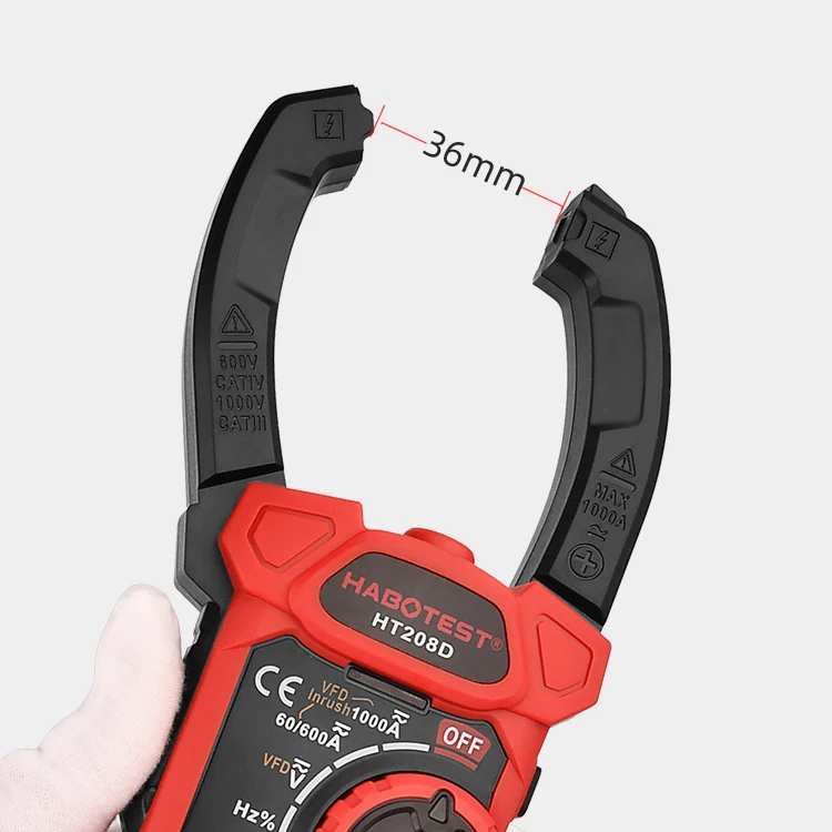 Clamp Multi Meter HABOTEST HT208D 1000A/1000V AC DC Amp Big Clamp Voltage Meter