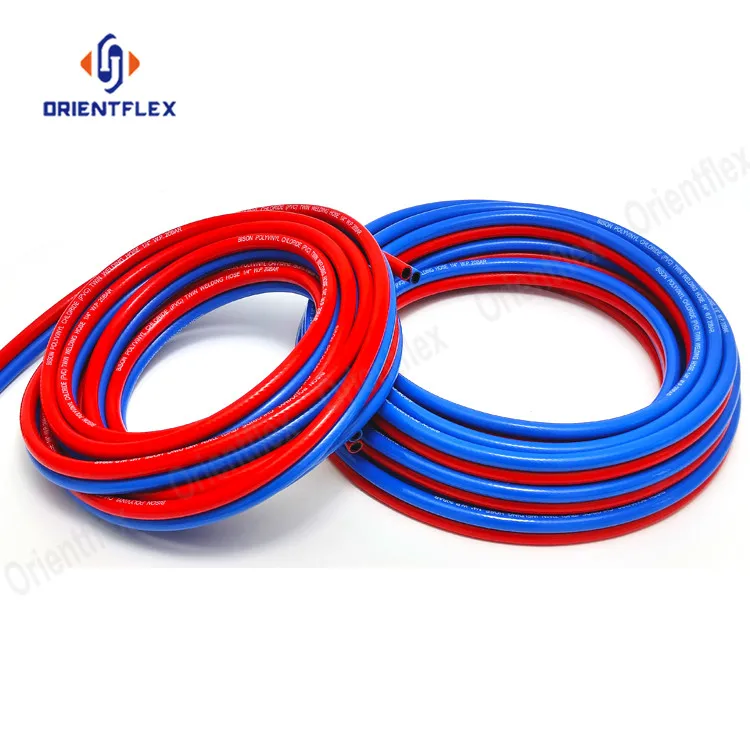 High Quality Two Line Oxy Oxygen Acetylene Hose Pvc Twin Welding Hose Hoses 5/16