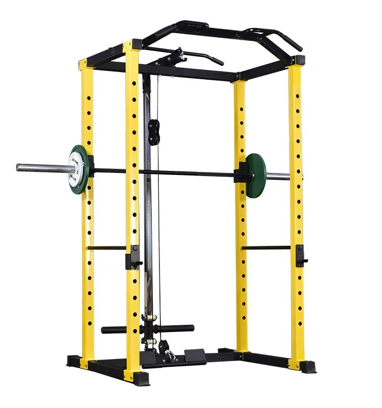 HOT SELLING Squat Power Cage Rack Station Durable Chin Up Pull Up Workout Cable Pull Smith Machine Home Gym Fitness Equipment