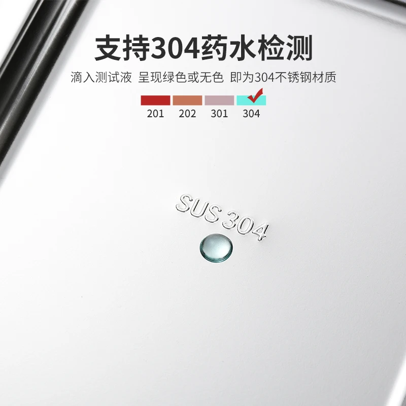 Factory SUS304 stainless steel grid plate barbecue buffet lunch Snack plates reusable fast food plate sauce barbecue meat tray