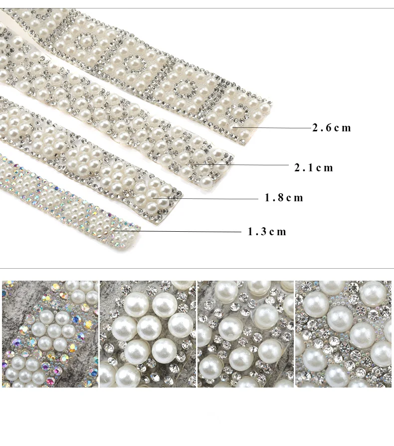 Wholesale Abs Round Pearl Beads Trim Rhinestone Decoration Sewing Crystal Hot Fix Rhinestone With Iron On Appliques For Dress