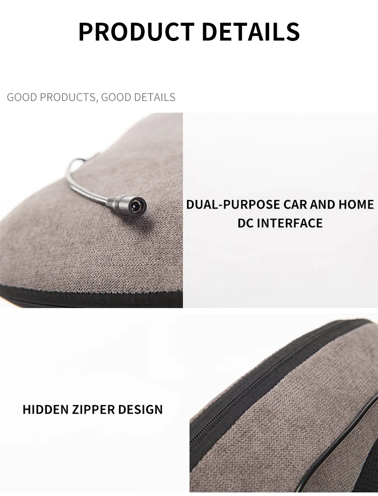 Electric Deep Tissue Kneading Massage Pillow for Home Car Shiatsu Neck and Back Massager for Pain Relieve