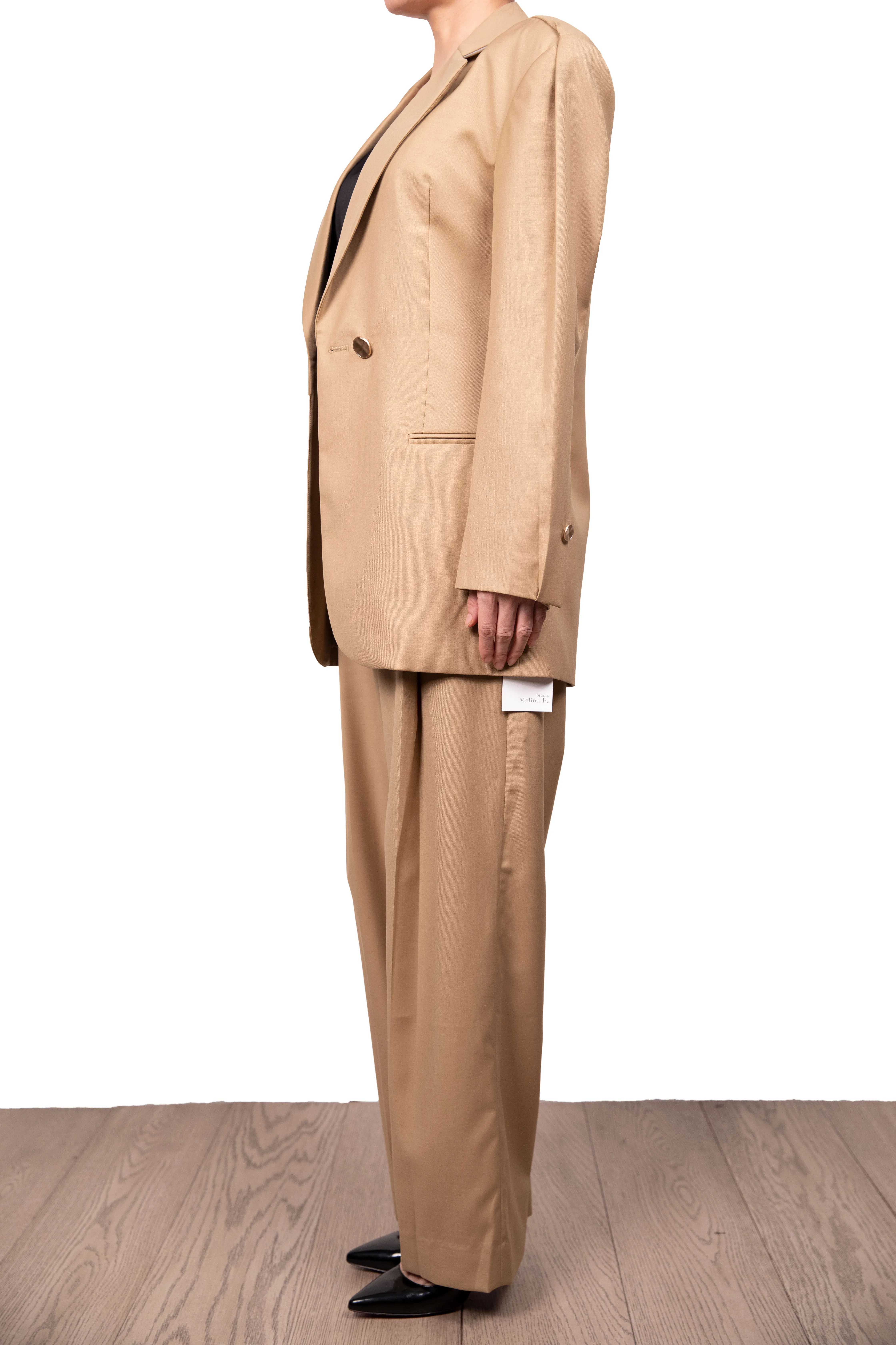 Женский костюм от производителя, костюм из двух предметов, однотонный теплый шерстяной костюм на одной пуговице для офиса, деловой пиджак для зимы