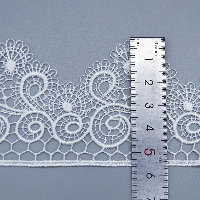 custom designer .bridal lace trim 100% Polyester commonly use Water soluble lace for garment