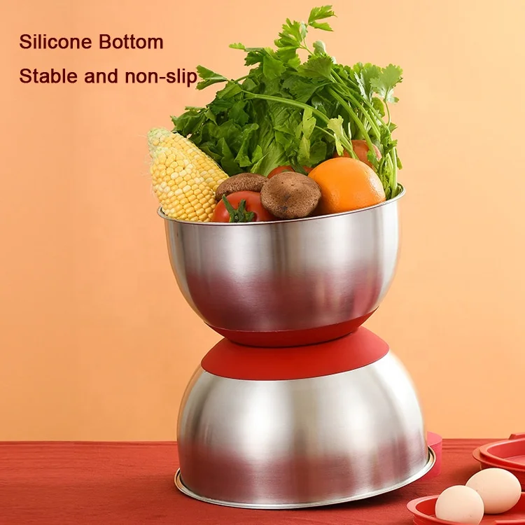 Set of 3 Pcs Best Selling Quality Seasoning Basin Stainless Steel Bowl For Fruit Salad